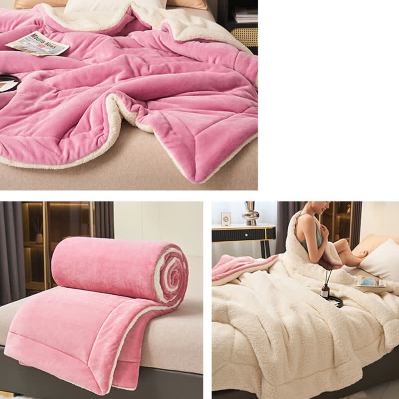 BowLift | Solid thick double-sided velvet cube blanket