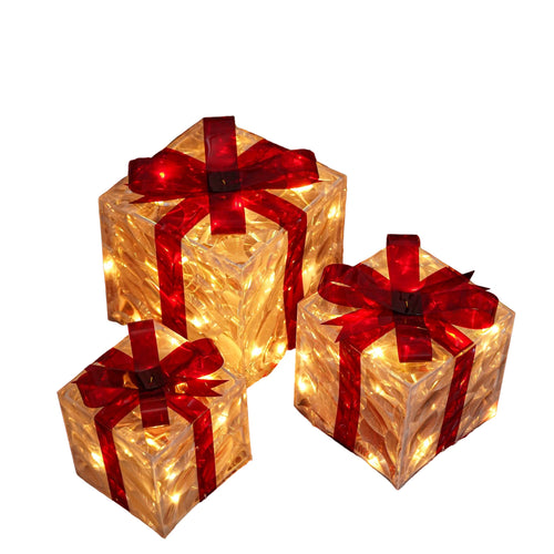 BowLift | Set of 3 Decorative Gift Boxes for Christmas