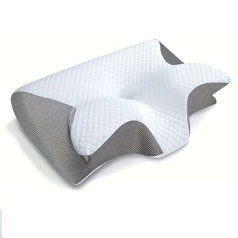 SleepEase Butterfly Memory Foam Pillow – Ergonomic Support for Side and Back Sleepers Bowlift