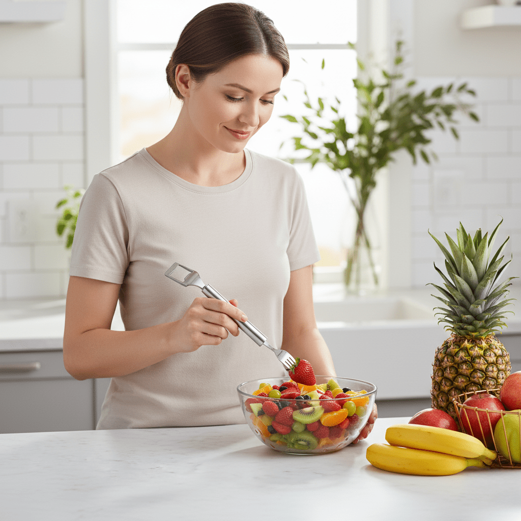 BowLift | Fruit cutter with integrated fork for quick snack enjoyment
