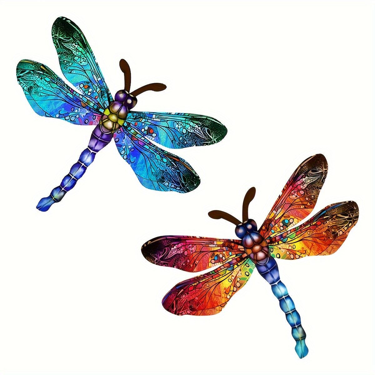 BowLift | 1/2 piece vibrant dragonfly wall art made of metal – artistic outdoor decoration for gardens, homes, and events – durable, versatile, and eye-catching – a perfect gift idea for any occasion