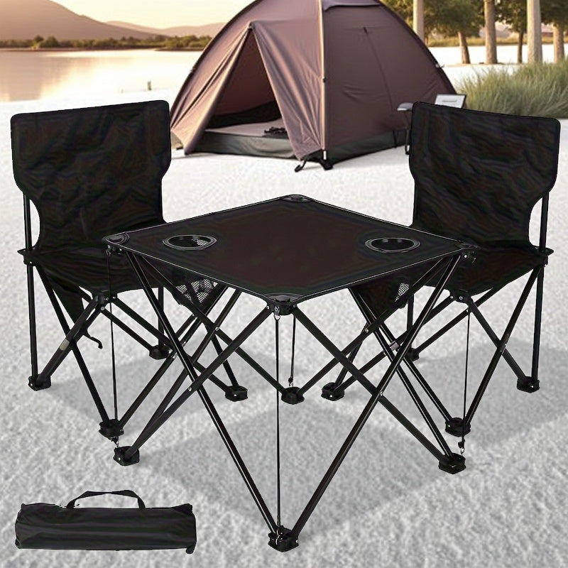 BowLift | Foldable Garden Seating Group Campafleur | 2 Chairs & 1 Table | Floral Pattern | Portable & Weatherproof