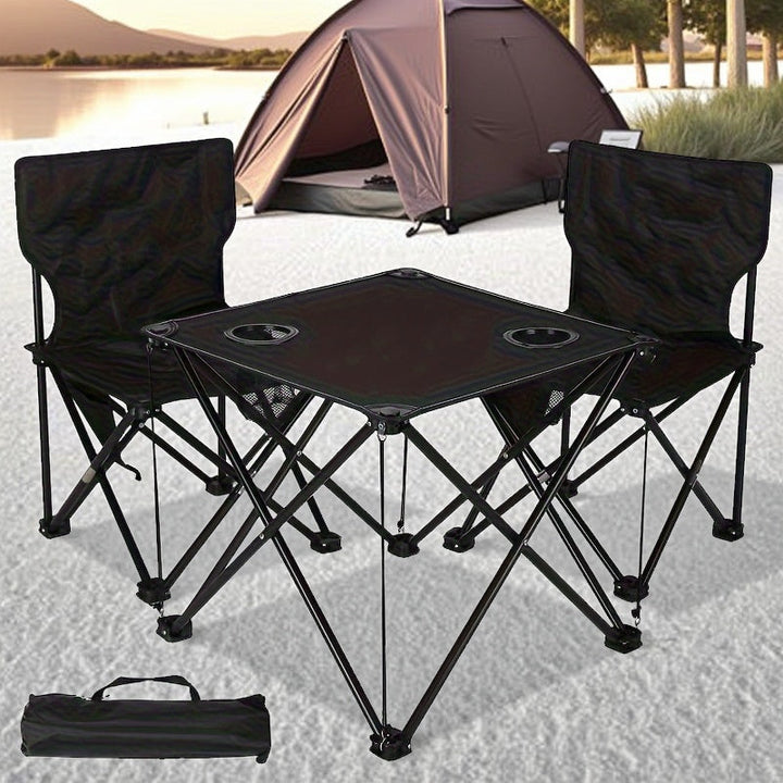 BowLift | Foldable Garden Seating Group Campafleur | 2 Chairs & 1 Table | Floral Pattern | Portable & Weatherproof
