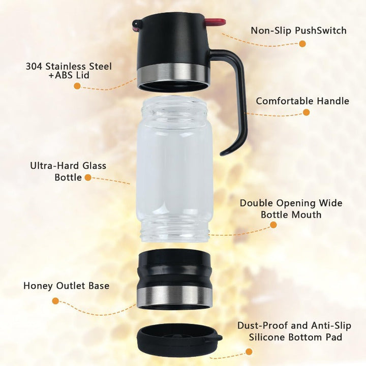 No-Drip Glass Honey Dispenser Bowlift