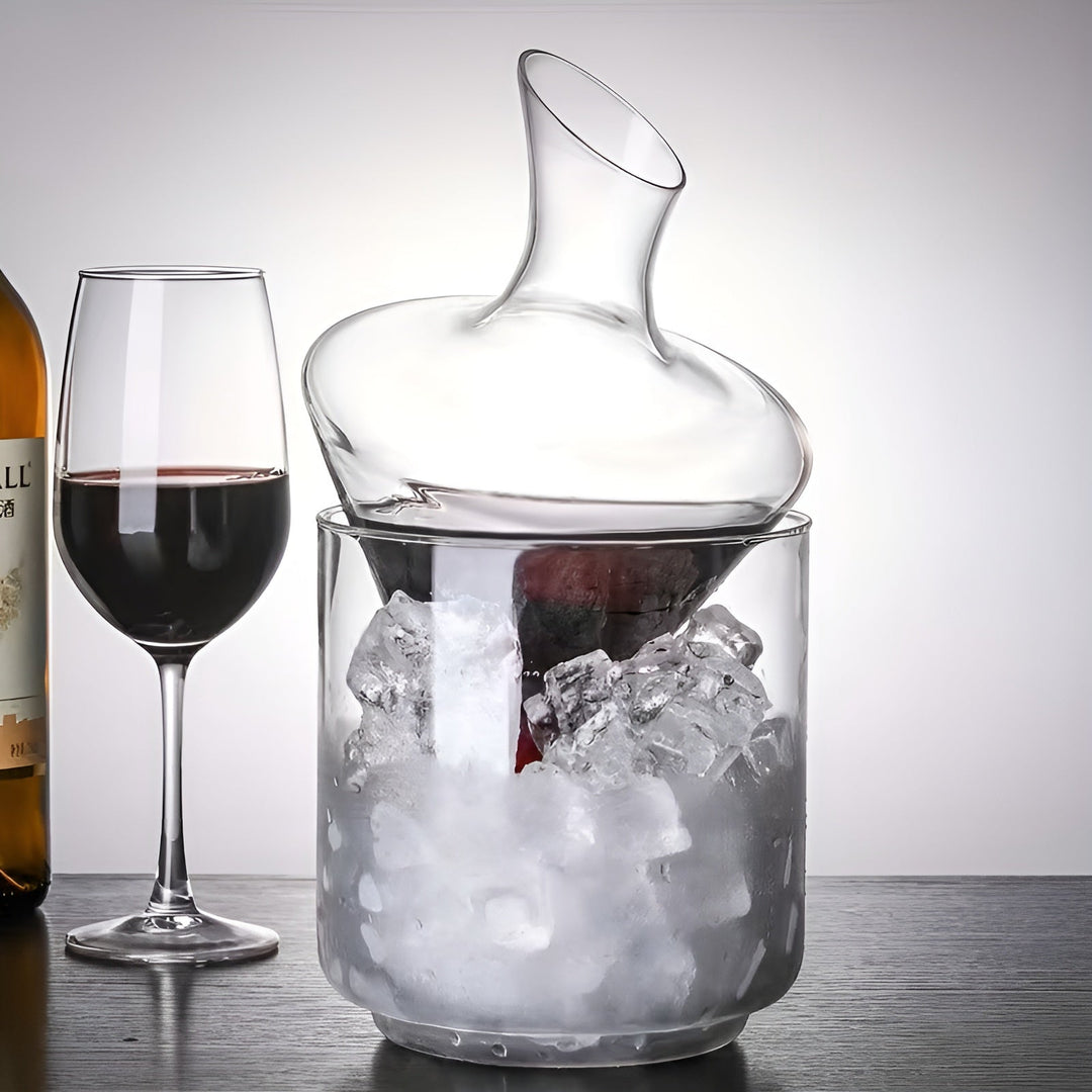 Wine Decanter with Quick Aeration – Elegant Waterfall Design made of Glass | For More Intense Aroma and Stylish Wine Enjoyment | Bowlift