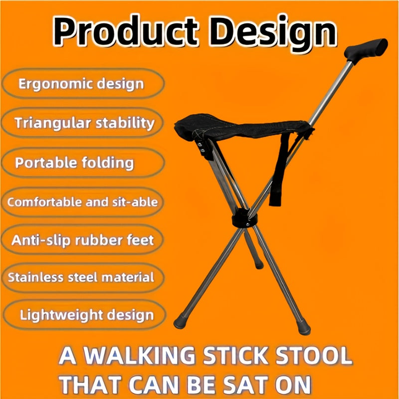 2-in-1 Walking Stick with Seat | Bowlift