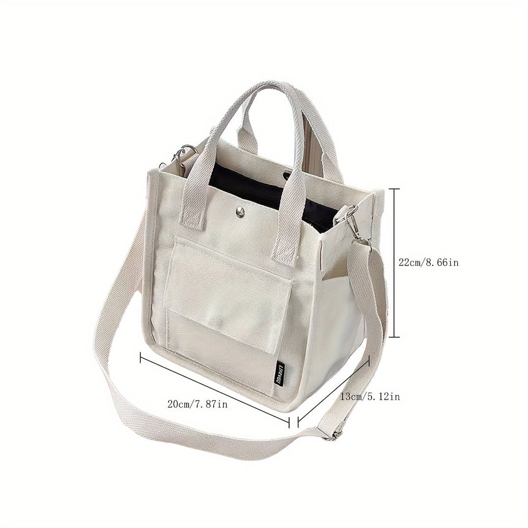BowLift | UrbanEase Canvas Slingbag – White Shoulder Bag with Magnetic Closure and Adjustable Strap