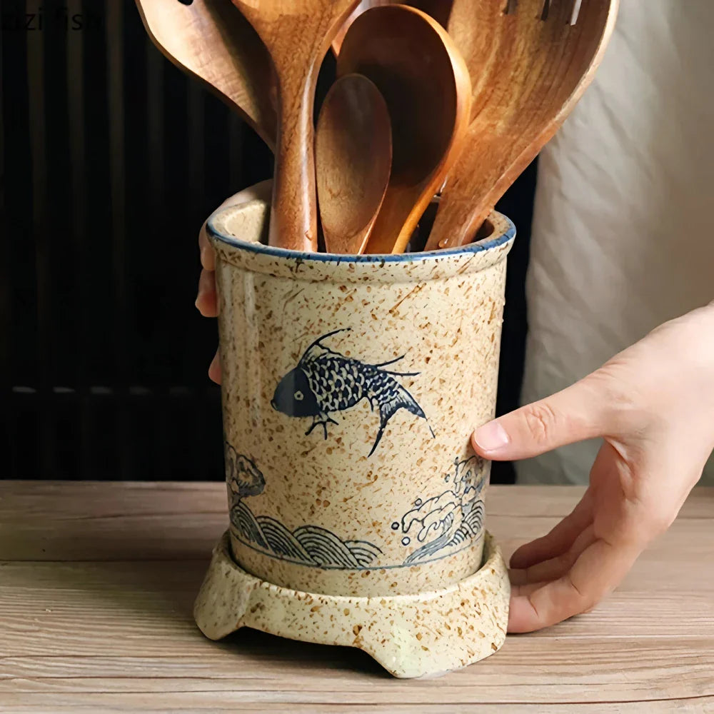 BowLift | Elegant Ceramic Chopstick Storage Holder for Kitchen Organization