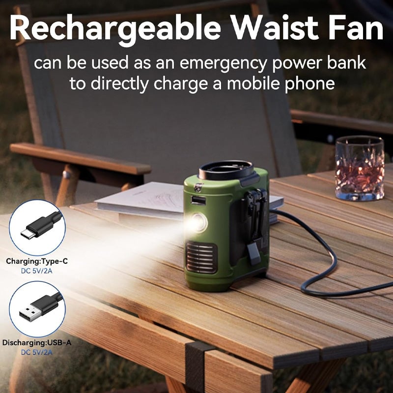 Fan Clip for Belt – Hands-Free Wearable with USB Charging | Bowlift