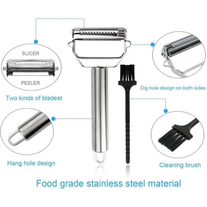 BowLift | Ultra-sharp stainless steel multifunctional vegetable slicer & julienne cutter potato carrot grater