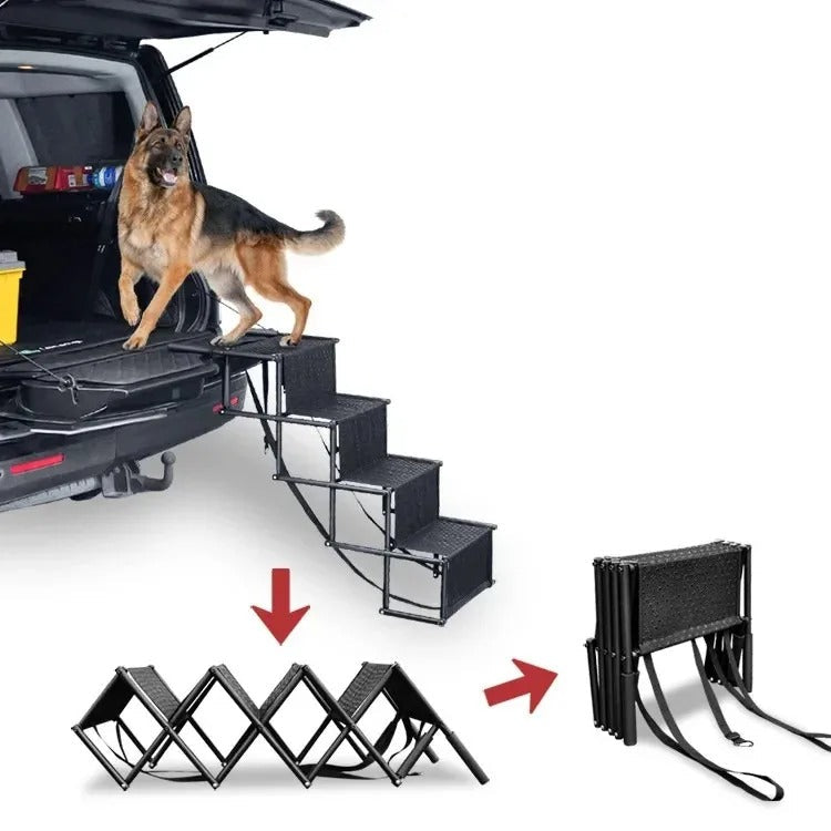 Folding Car Stair for Dogs | Safe Climbing for Puppies | Bowlift