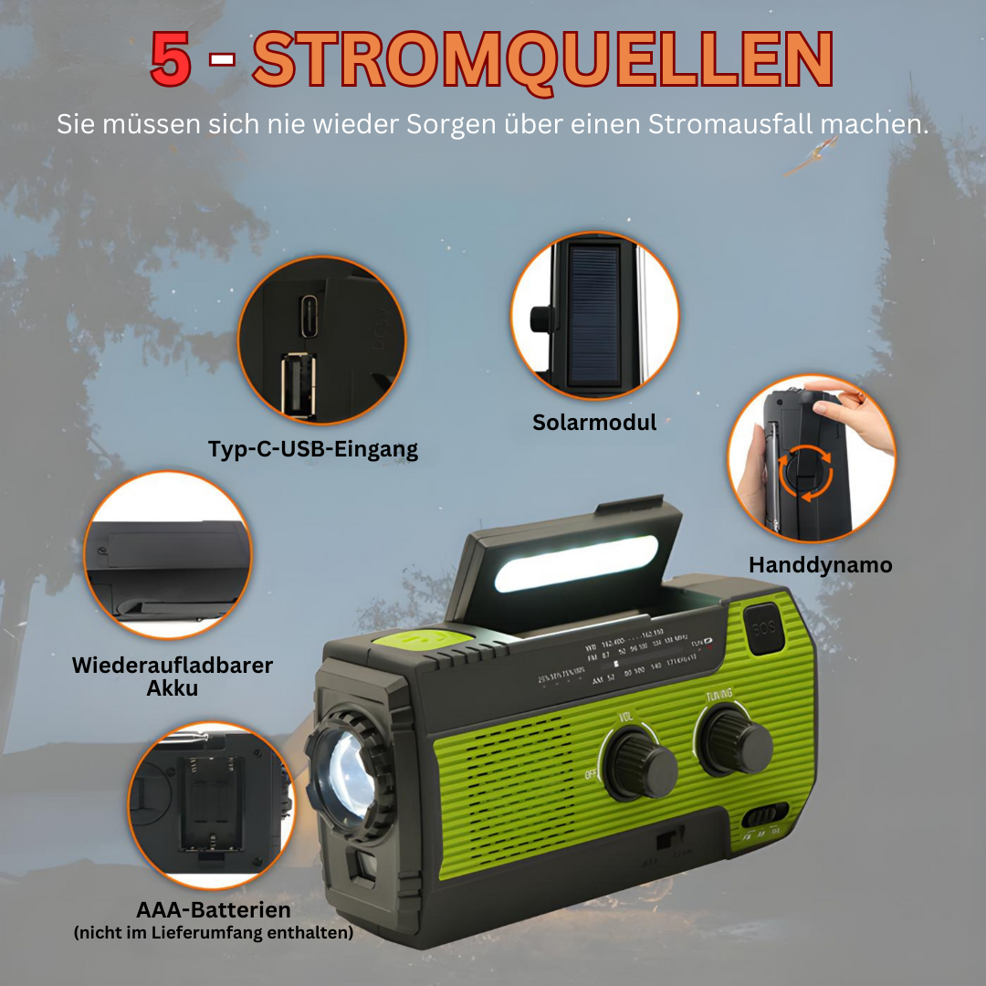 BowLift | Portable emergency solar radio - PowerWave