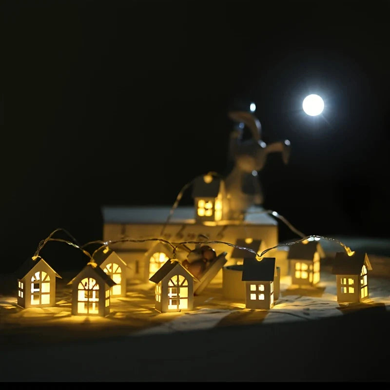 BowLift | LED fairy lights with mini houses - Decorative Christmas lighting for indoor use