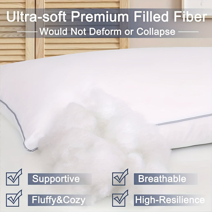 2pcs Bed Pillows For Sleeping, Cooling Pillows, Top-end Microfiber Cover For Side Stomach Back Sleepers | Bowlift