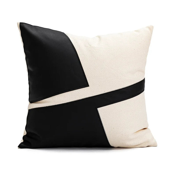 BowLift | Modern PU Leather Patchwork Cushion Cover