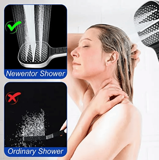 HydraLux 7-Settings Shower Head – Water-Saving & Anti-Scale – Square Chrome | Bowlift
