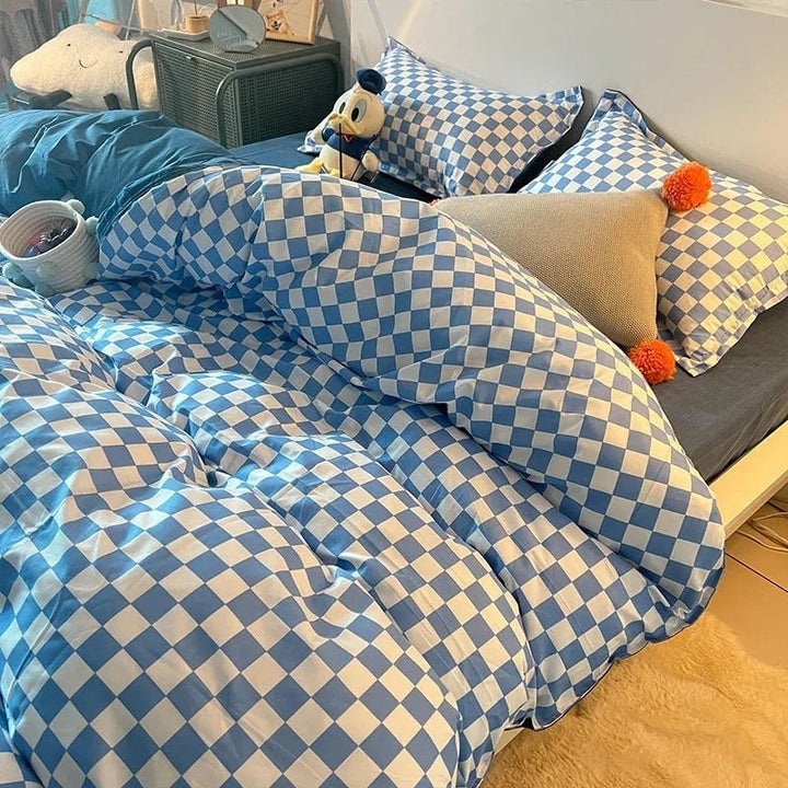 BowLift | Abstract Chessboard Single Bed Linen Set