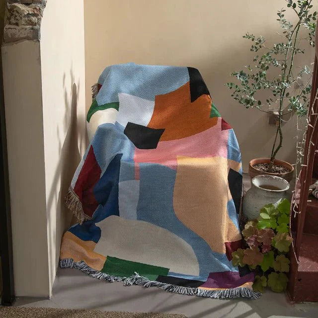 BowLift | Abstract Woven Wall Tapestry Throw Blanket