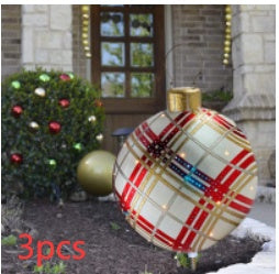BowLift | Inflatable Christmas Ball Outdoor Decoration 60cm – Weather Resistant PVC Christmas Decoration