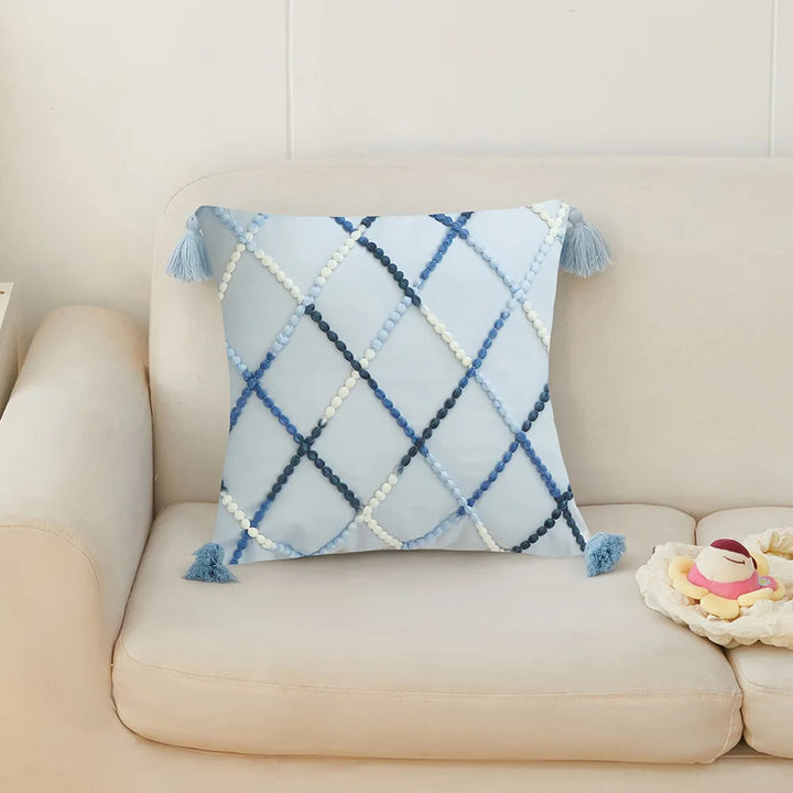BowLift | Nordic Geometric Tassel Cushion Cover – Stylish Gradient Decorative Pillow Case
