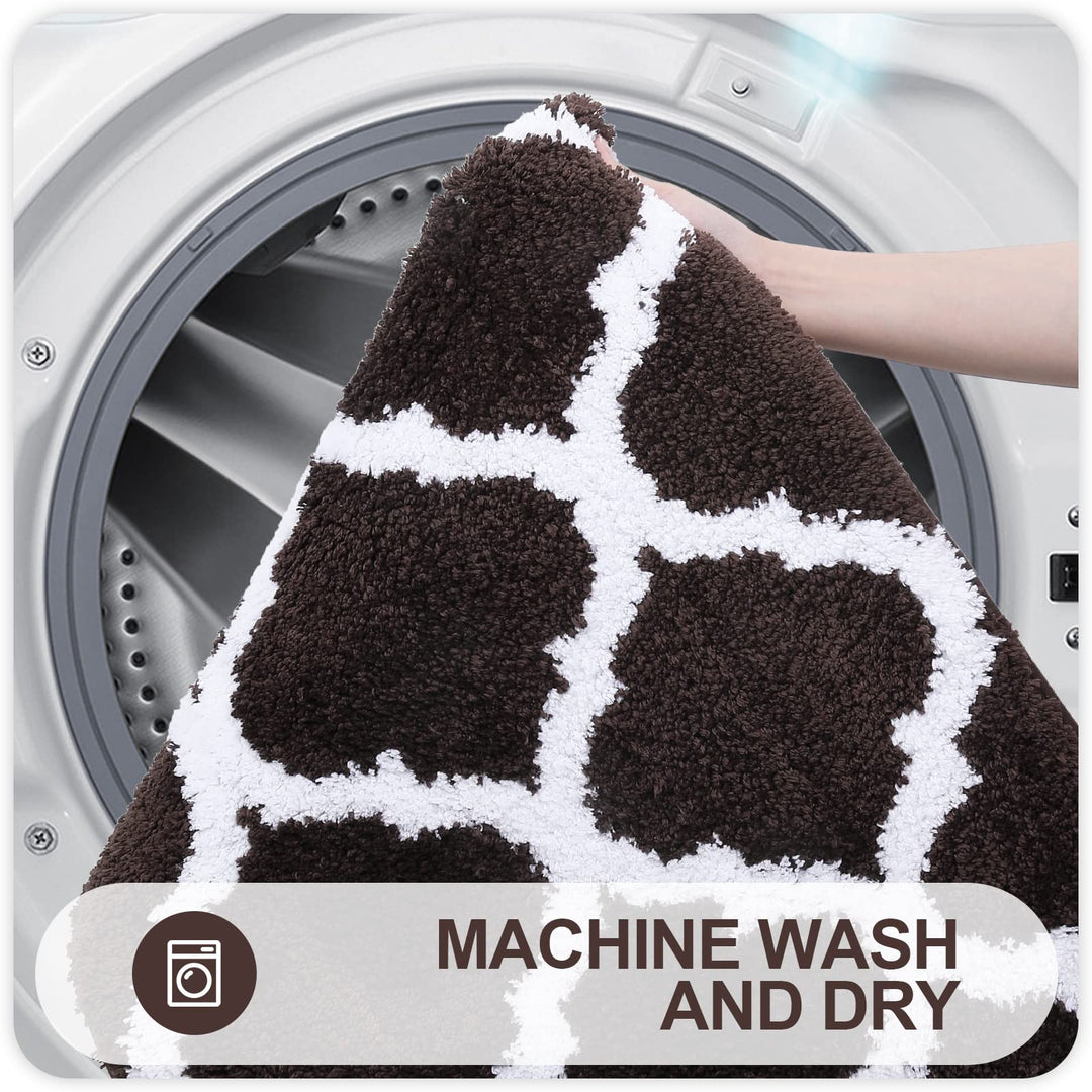 BowLift | Ultra Soft Shaggy Bath Mat Set – 2 Piece Non-Slip Absorbent Rugs