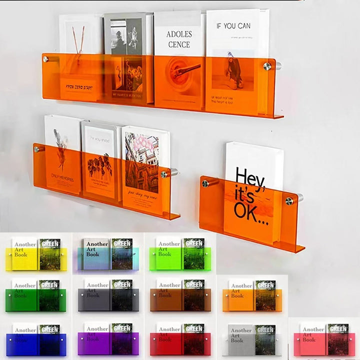 BowLift | Wall Shelf Clear Acrylic Magazine Holder