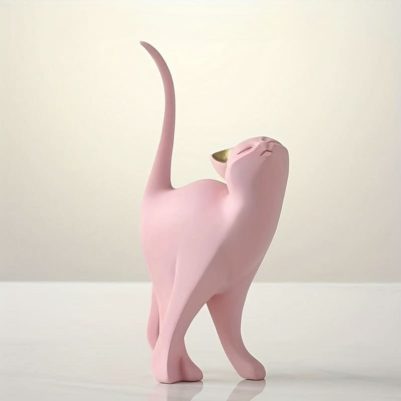 BowLift | Modern Resin Cat Figurine – Nordic Style Decor