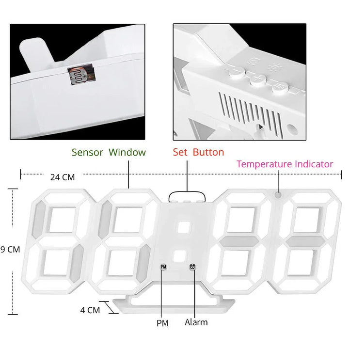 ClariTime 3D LED Wall Clock — Recognize your stress-free time in radiant clarity at any time | Bowlift