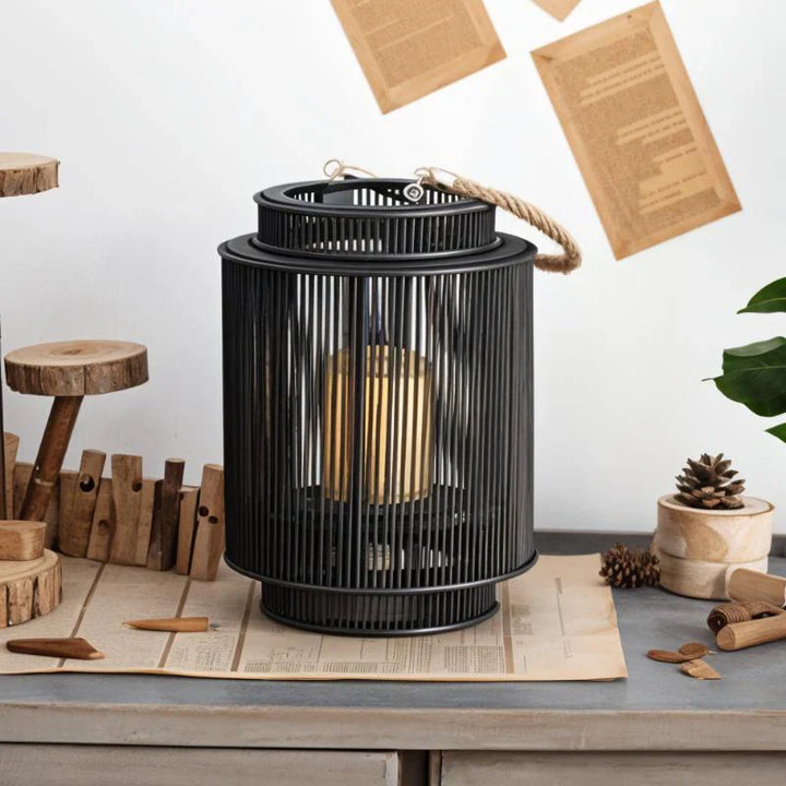 Imitation Bamboo LED Candle Lantern Bowlift