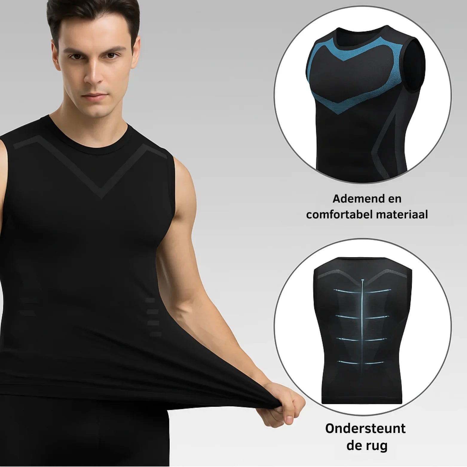BowLift | KrachtVorm Men's Compression Vest – Invisible Posture Correction & Slimmer Appearance