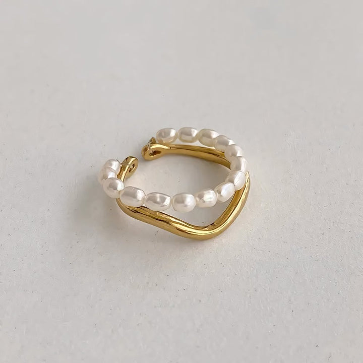 BowLift | Adjustable Layered Pearl Accented Ring