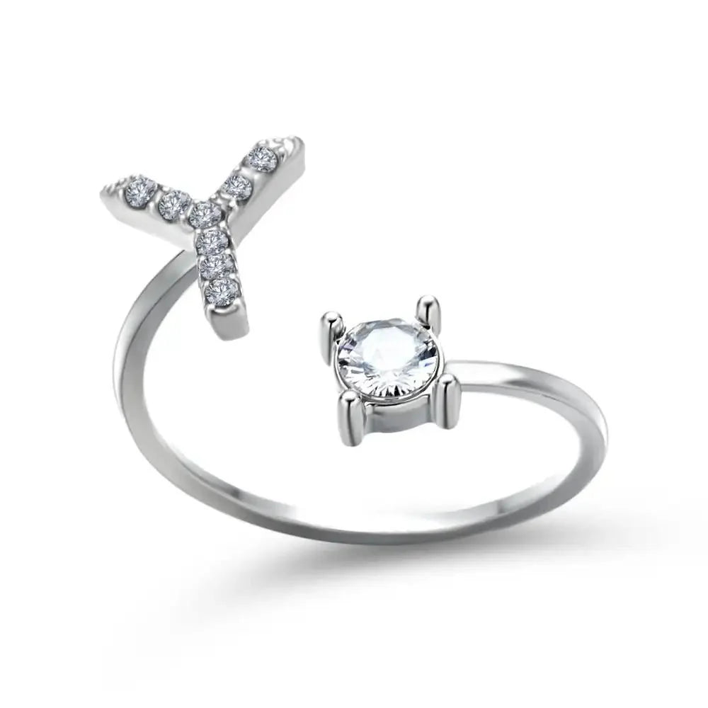 BowLift | Adjustable Dainty Diamond Letter Initial Ring