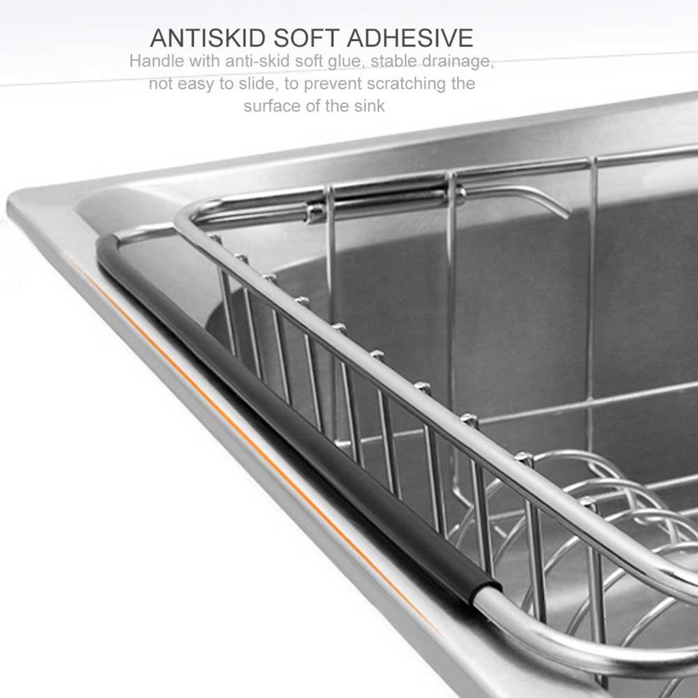 Adjustable Over Sink Drying Rack Stainless Steel Rustproof Drain Rack | Bowlift