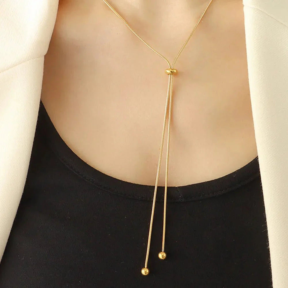 BowLift | Adjustable Snake Chain Lariat Necklace