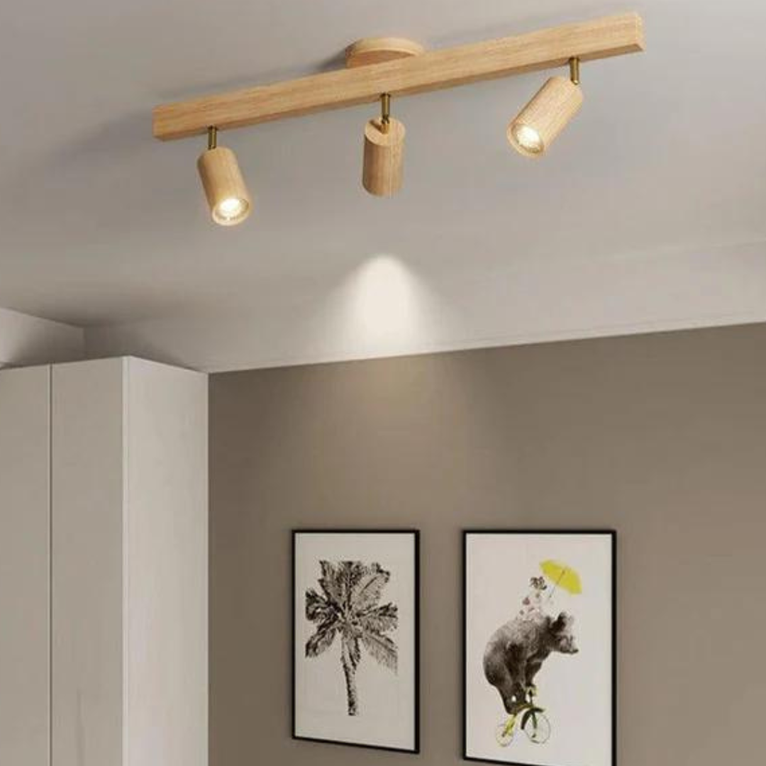BowLift | EcoLux Adjustable Wooden Ceiling Spotlight with LED Bulb Included
