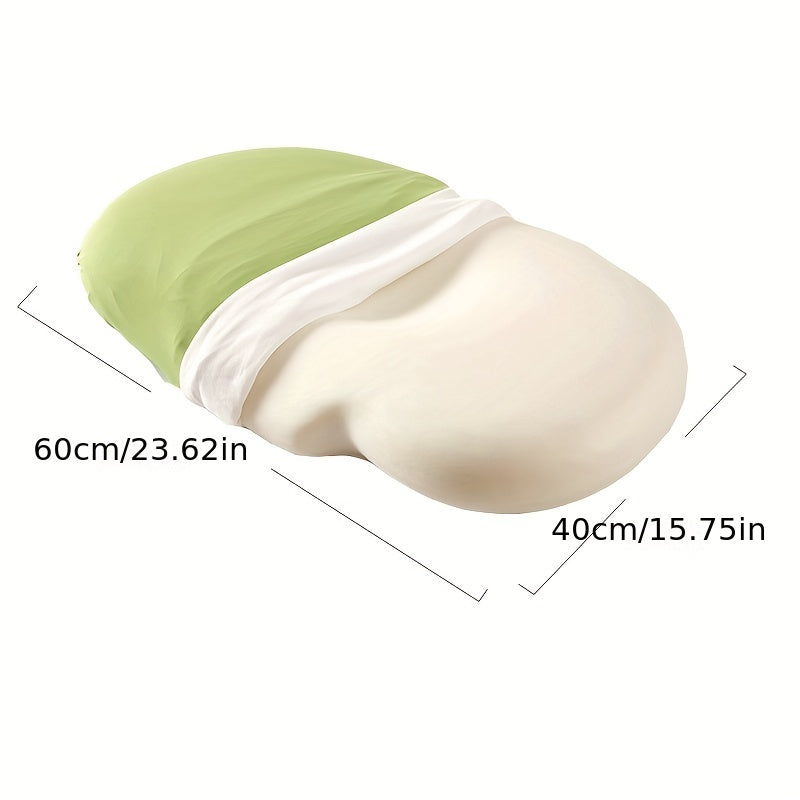 1pc Oval Macaron Pillow Cervical Memory Foam Pillow, Cooling Bed Pillow For Sleeping - Neck Pillows For Pain Relief Sleeping, Contour Support Ergonomic Pillow For Side Back Stomach Sleepers Using High And Low Partition | Bowlift