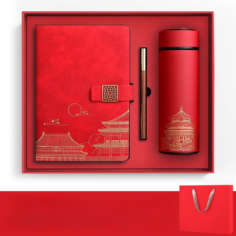 Imperia Luxe Gift Set – Notebook, Thermos Bottle and Pen in Gift Box | Bowlift