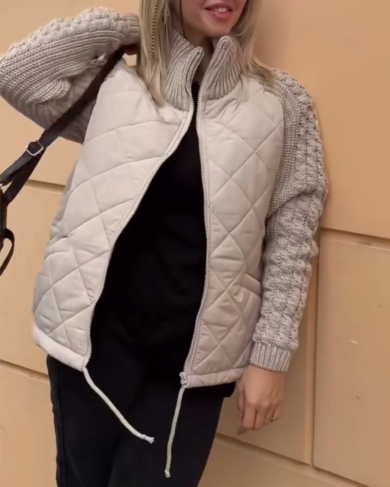 BowLift | Solid Color High Collar Zipper Coat