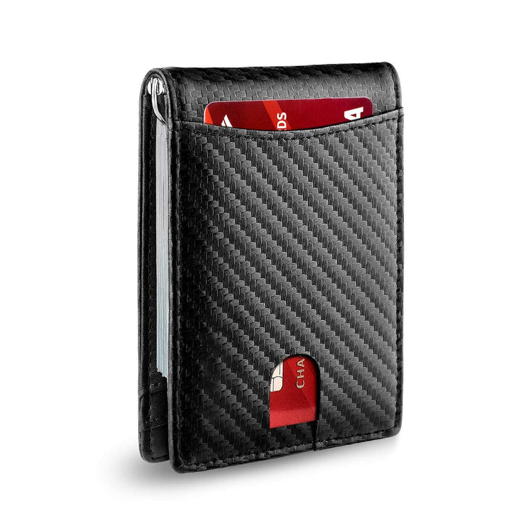 BowLift | Men’s Slim RFID Wallet | Leather Card Holder | Black