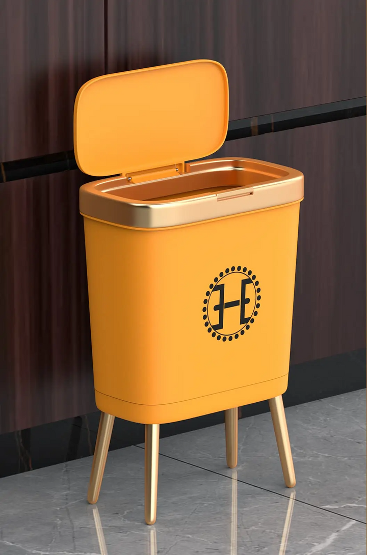 GoldenSlim Modern Trash Can with Lid Bowlift