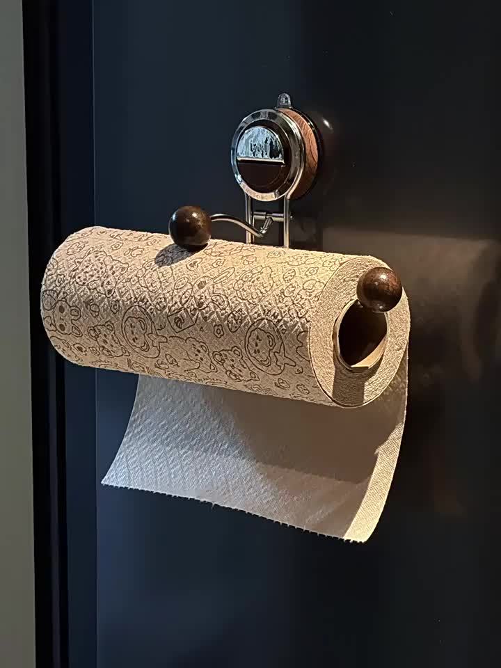 KeukenGrip Roll holder stainless steel paper towel holder with suction cup | Bowlift