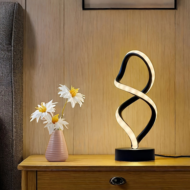 SpiraLux - Elegant Spiral Table Lamp with Color Choice Bowlift