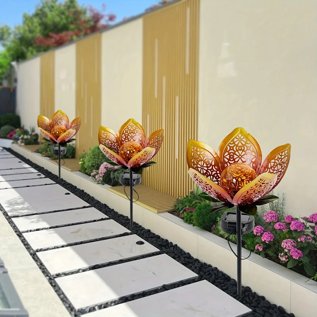 BowLift | Solar Garden Light Lotus Flower – Decorative LED Outdoor Lighting for Garden and Yard