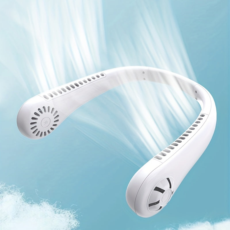 1pc Hands-Free Portable Neck Fan - Rechargeable, Leafless, and USB Powered - Perfect for Desk and Travel Use | Bowlift