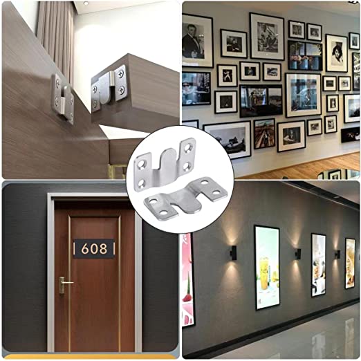 BowLift | Interlock Hanging Clip — Stainless Steel Wall Art Hooks with Secure Hold (5 Pieces)