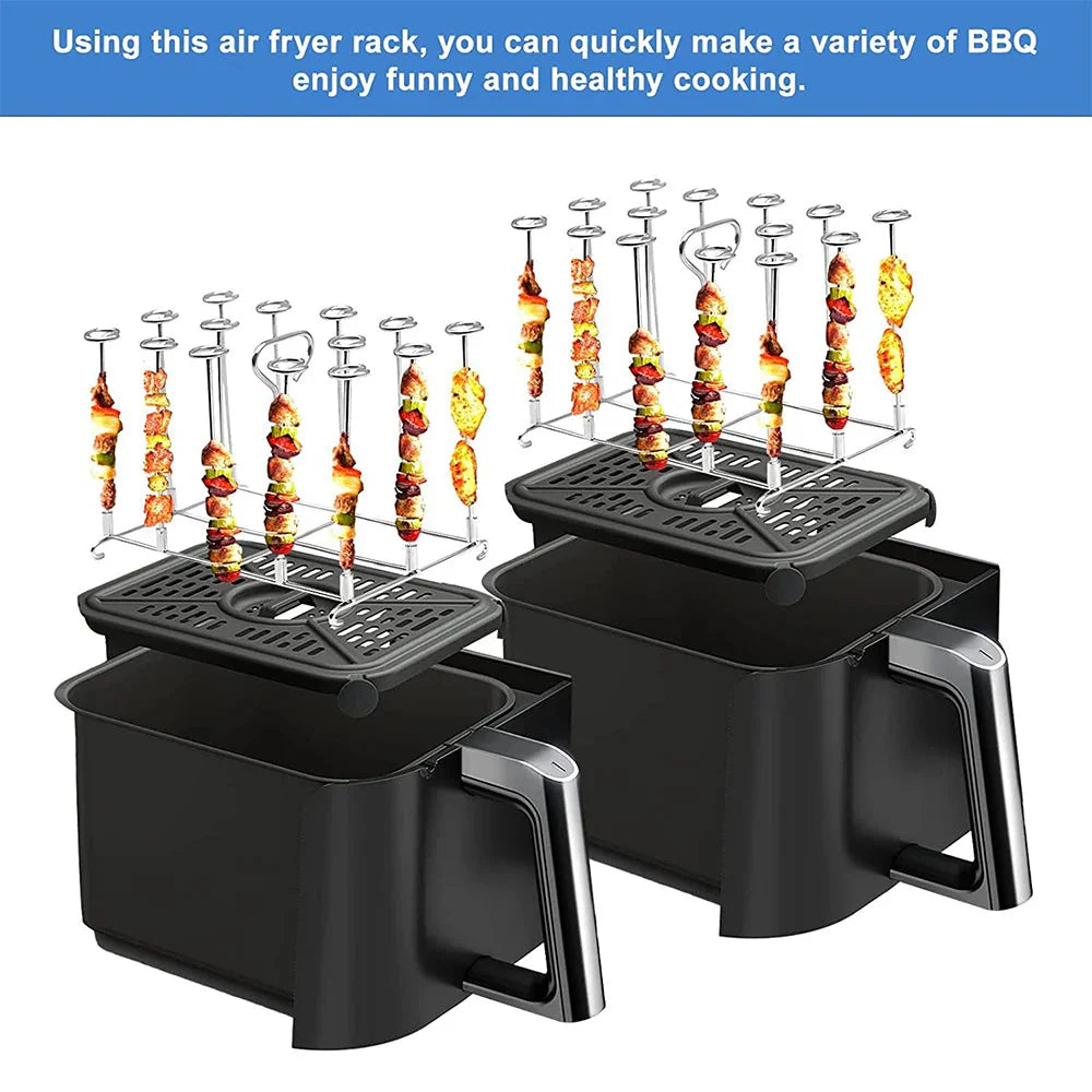 Air Fryer Grill Stainless Steel Rectangle Roasting Rack BBQ Skewer | Bowlift