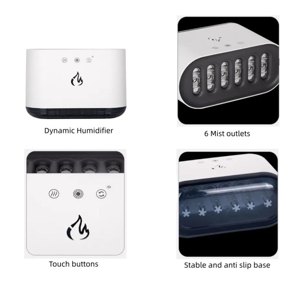 BowLift | Airmist Pro – Ultrasonic Humidifier with LED Light & 6 Nozzles