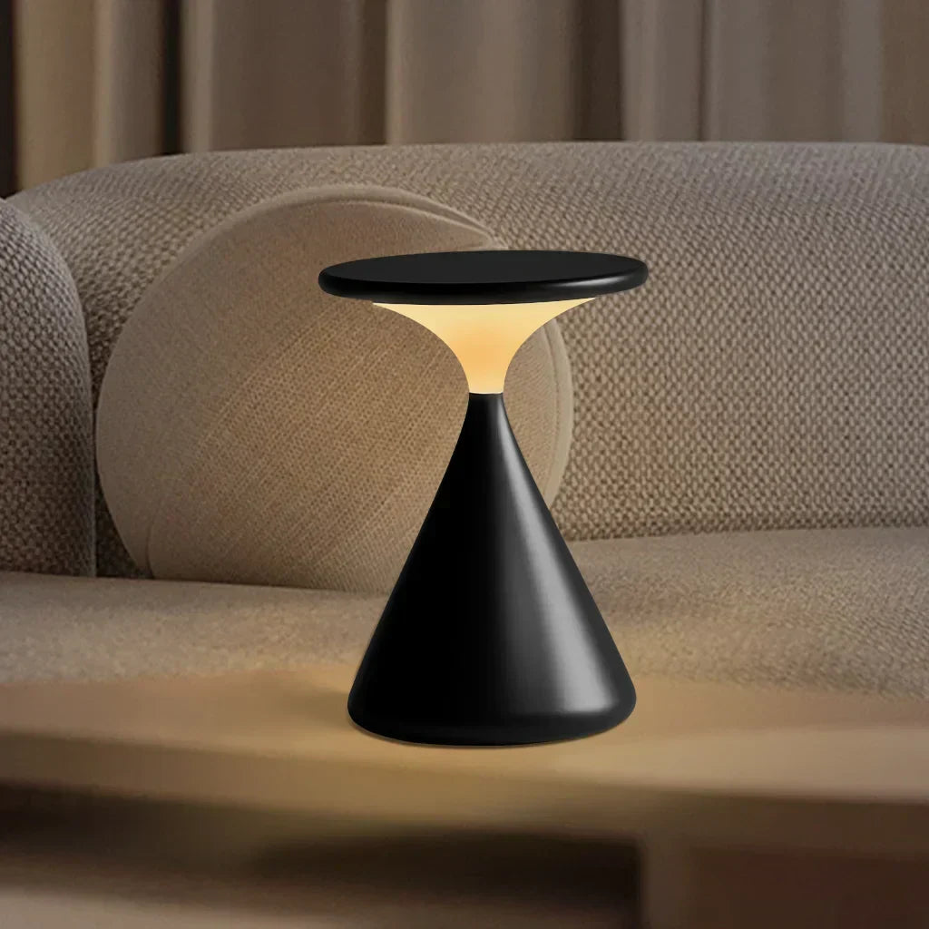 BowLift | Aeron Hourglass Battery Table Lamp | Dimmable LED Table Lamp Without Cable