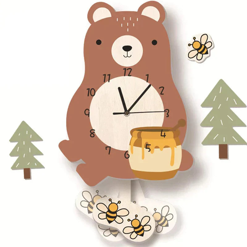 BowLift | Wall Clock - ZooTime - Cute Animal Design - Perfect for Children's Room