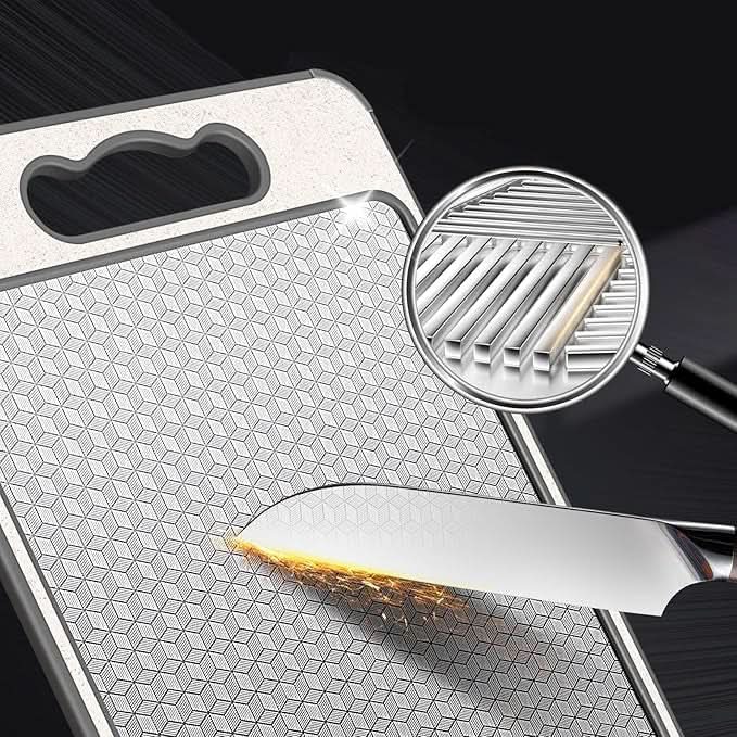 BowLift | Dual-Sided Stainless Steel Cutting Board with Knife Sharpener